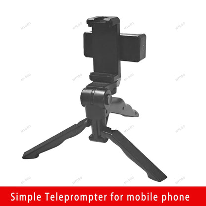 Teleprompter Clip for Phone – Live Broadcast Desktop Handheld Stand, Video Subtitle & Speech Reading Tripod Accessories