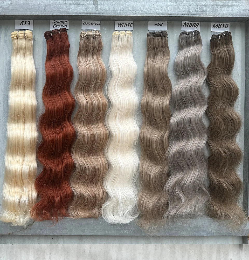 Highlight Gold Bio Body Wave Hair Weave Bundles – 26"/30" Synthetic High Temperature Soft, Natural Human-Like Fiber Hair Extensions
