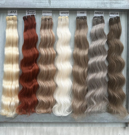Highlight Gold Bio Body Wave Hair Weave Bundles – 26"/30" Synthetic High Temperature Soft, Natural Human-Like Fiber Hair Extensions