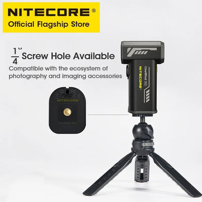 NITECORE CW20 Multipurpose Pocket Fan - Portable Stepless Wind Blower for Photography, Canon, Sony, Short Video & Camping