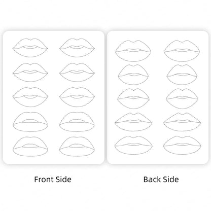 1mm Thick Double-Sided Lip Practice Skin — Microblading & PMU Stencil for Permanent Makeup Tattoo Artists