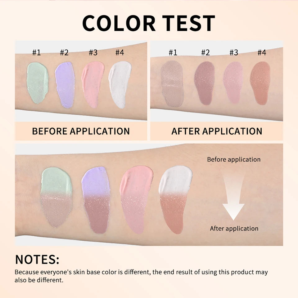 Color-Changing 4-in-1 Foundation – Moisturizing SPF 30+ Longwear Waterproof Makeup Base for Hydrating Travel Coverage