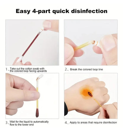 50-500pcs Disposable Iodine Cotton Swabs — Sterile Aseptic Medical Care for Home, Travel & Outdoor Emergency Kits