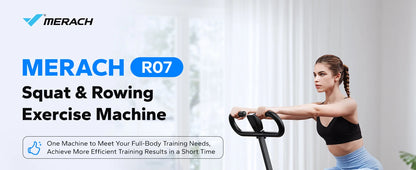 MERACH 2 in 1 Squat Rowing Machine – Foldable Glute Trainer & Leg Exercise Equipment, Easy Setup for Home Fitness