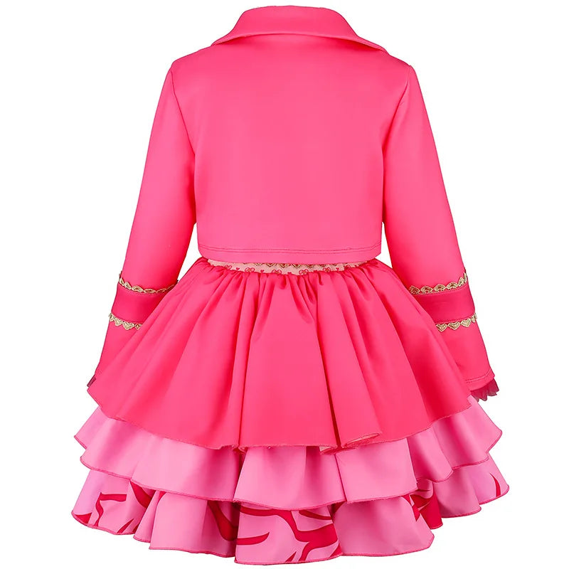Girls' Pink Princess Costume - Stylish Halloween Cosplay Outfit & Bag Set