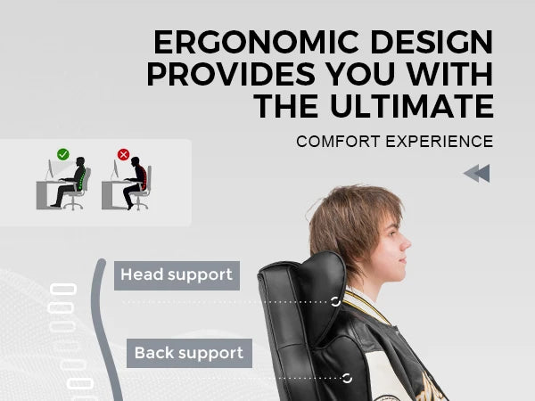 Big & Tall Ergonomic Gaming Chair – Office Chair with Pocket Spring Lumbar Support & Footrest