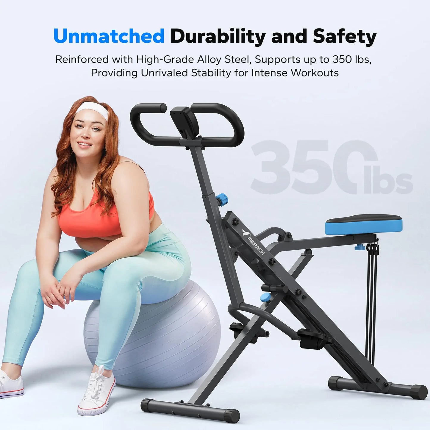 MERACH 2 in 1 Squat Rowing Machine – Foldable Glute Trainer & Leg Exercise Equipment, Easy Setup for Home Fitness