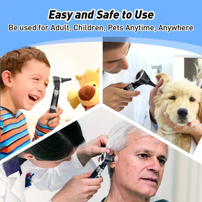 Otoscope Ear Scope - 3X Magnifying Lens with LED Light for Ear Inspection & Pocket Ear Checker for Kids, Adults & Pets