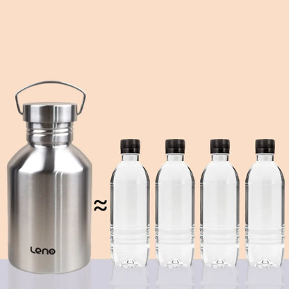 2L Stainless Steel Sports Water Bottle - Large Capacity Reusable Flask for Camping & Outdoor Activities
