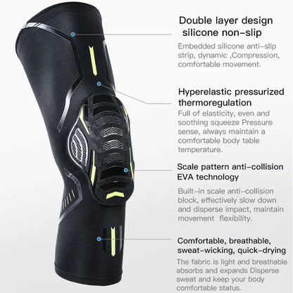 Compression Sports Knee Pads - High Elasticity & Breathability | Shock Absorption for Running & Arthritis Joint Pain Relief