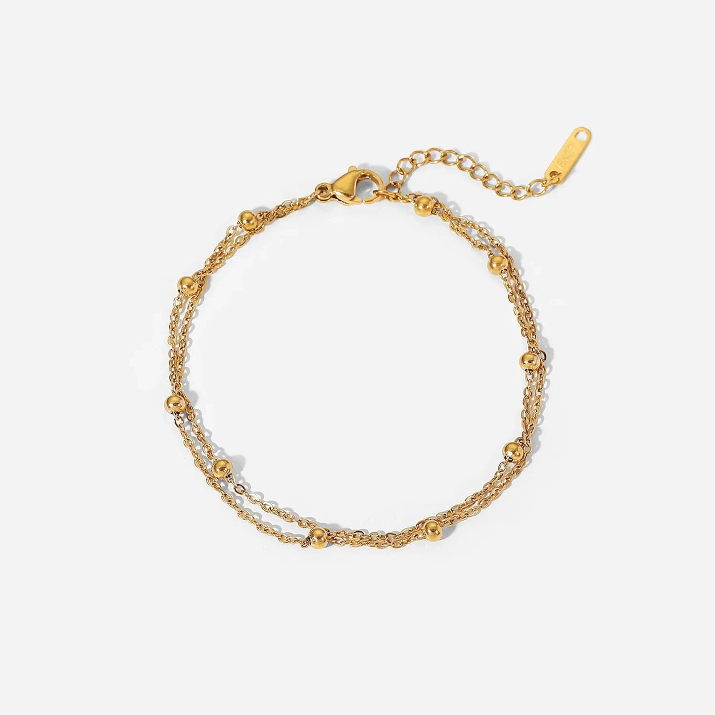 Uworld Stainless Steel Bead Chain Bangle Bracelet – Waterproof Gold Tone Fashion Jewelry for Men & Women, Trendy Statement Design