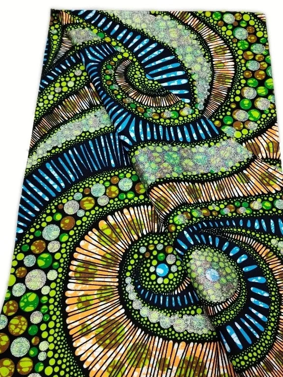 Original African Wax Print Fabric - 6 Yards 100% Cotton Nigerian Ankara Sewing Material for Women’s Dresses