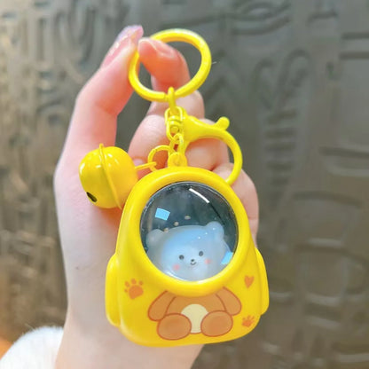 Cute Bear Night Light Keychain - Kawaii Bag Charm with Mini LED Atmosphere Light
