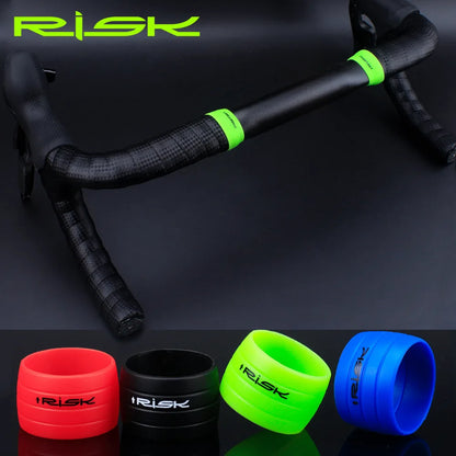 2pcs RISK Bicycle Handlebar Strap Tape – Silicone Anti-Slip Rubber Rings for Bike Grip Fixing