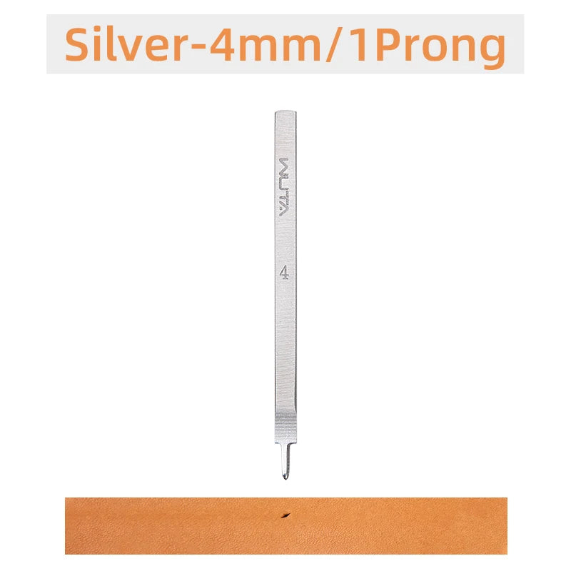 WUTA Leather Chisel Tool – Diamond Pricking Iron with 3/4/5/6mm Hole Punch for Stitching & Leathercraft
