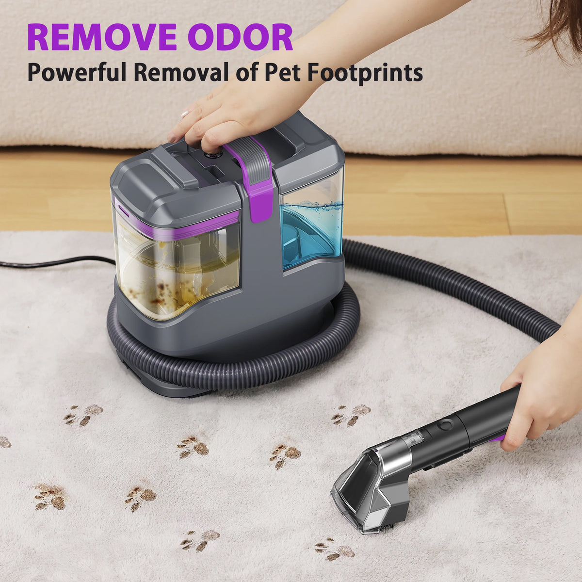 Portable Carpet & Upholstery Cleaner - 15KPa Spot Cleaning Machine for Carpets, Sofas & Car Seats