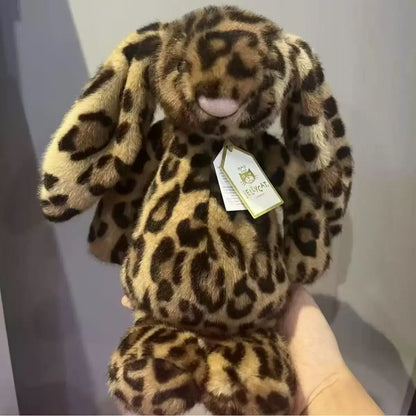 Cute Floral Bunny Plush Gift - Leopard Bunny Barcelona Bear Cake Bunny Bouquet Design Birthday Present Essential