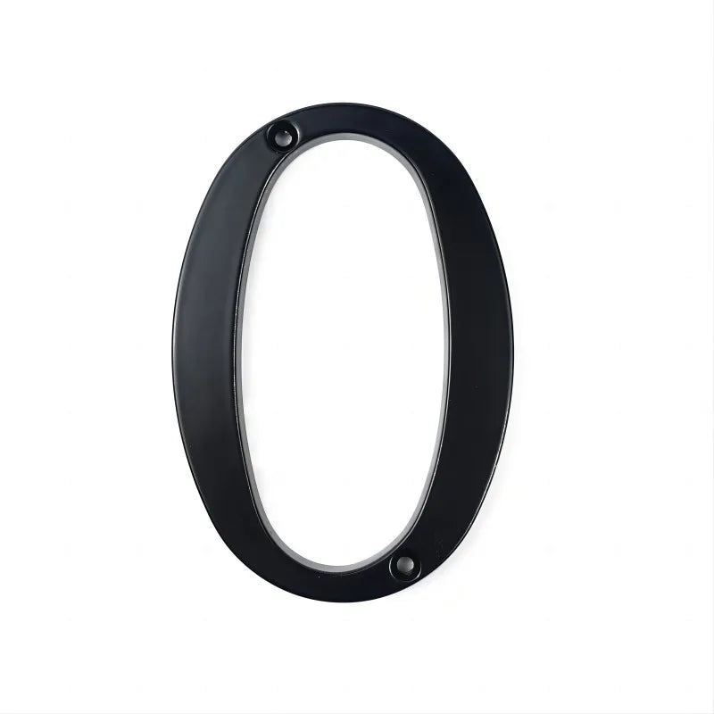 Black 101mm House Numbers - Modern Zinc Alloy Door & Mailbox Address Signs with Screws
