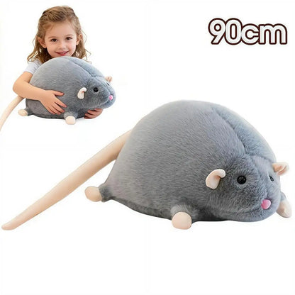 Cute Mouse Plush Doll - 40/90cm Oversized Cartoon Flower Branch Animal Toy & Birthday Gift for Kids