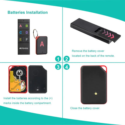 Retekess TH104 Wireless Key Finder Set – RF Key Locator with 1 Transmitter & 6 Receivers for Wallet, Pet & Item Tracking