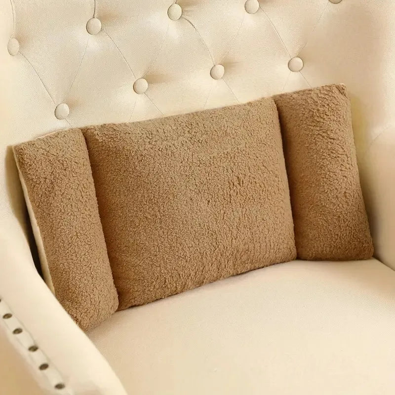 3-Segment Fleece Lumbar Support Pillow – Ergonomic Waist Cushion for Home, Office & Car Comfort Back Support Pillow