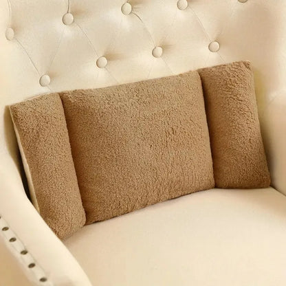 3-Segment Fleece Lumbar Support Pillow – Ergonomic Waist Cushion for Home, Office & Car Comfort Back Support Pillow