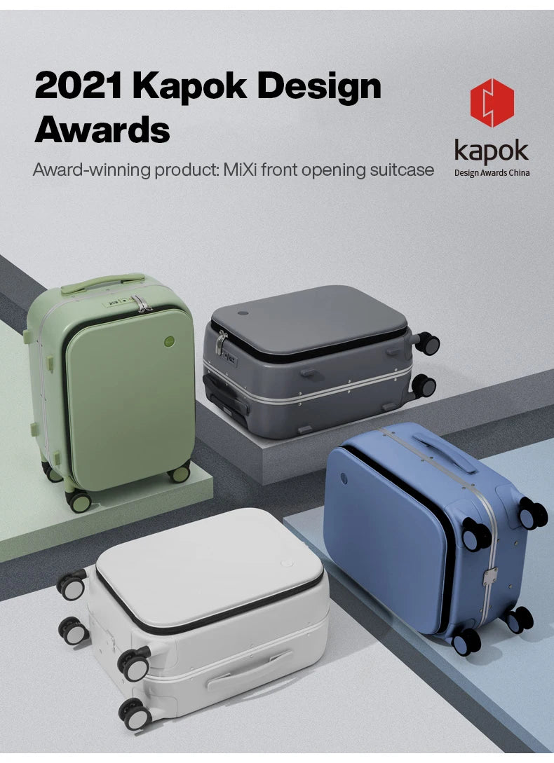 Mixi Aluminum Frame Carry-On Suitcase — Patent Design Rolling Luggage for Cabin, 18/20/24 Inch M9260
