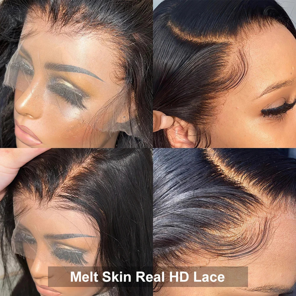 250% Density 360 Full HD Lace Front Human Hair Wig – 13x6 Straight Pre-Plucked Glueless Ready-to-Wear Wig for Women