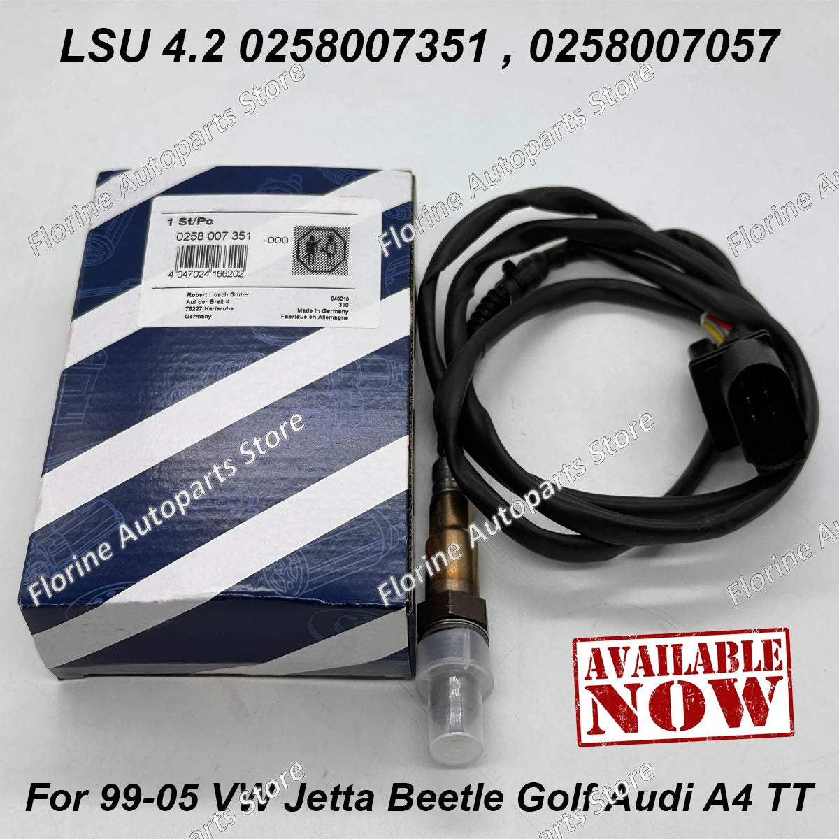 OEM 17014 LSU 4.2 Wideband O2 Sensor — AFR Sensor for 1999-2005 VW Jetta, Audi A3/A4/A8 1.8L-L4 (1K0998262D, 0258007057, 234-5112)