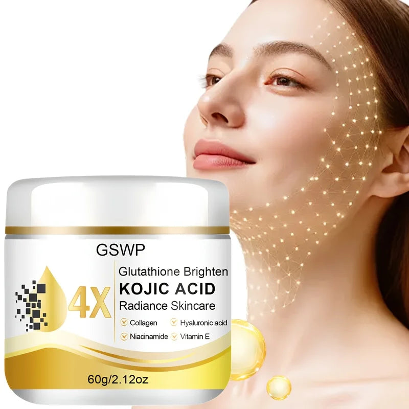 GSWP Kojic Acid & Glutathione Brightening Cream - Skin Care Moisturizer, 60g or 120g
