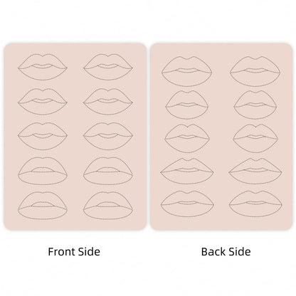 1mm Thick Double-Sided Lip Practice Skin — Microblading & PMU Stencil for Permanent Makeup Tattoo Artists