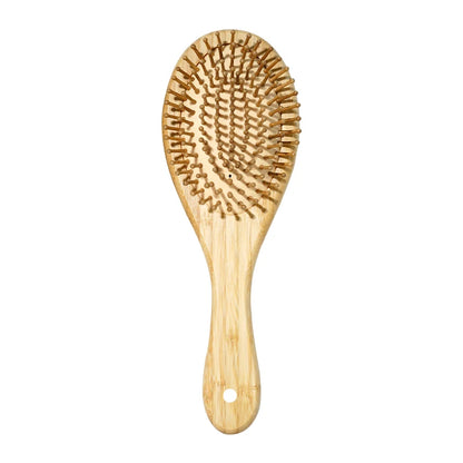 Bamboo Hair Brush with Wide Teeth & Air Bag - Smooth Scalp Massage Comb for Women Hairdressing Styling Tools