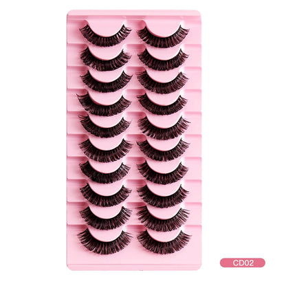 2/10 Pairs 3D Mink Strip False Eyelashes – Dramatic Fake Lash Extensions for Makeup