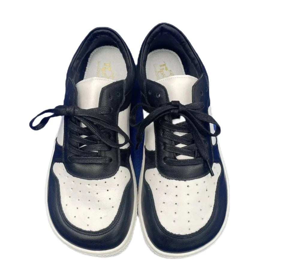 Tipsietoes 2025 Barefoot Leather Sneakers – Flat, Lightweight, Zero Drop Shoes with Wide Toe Box for Men & Women