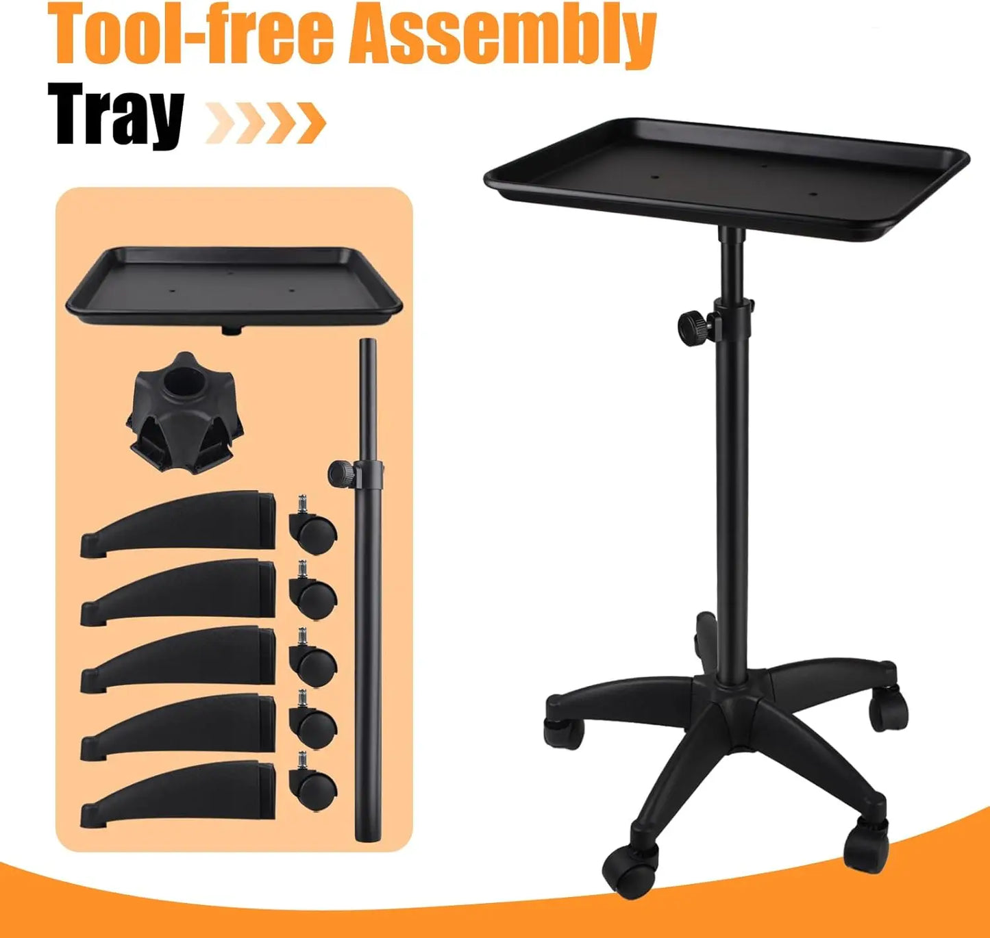 360° Rotating Beauty Salon Cart with Wheels – Adjustable Height Organizer & Ultimate Salon Utility Trolley