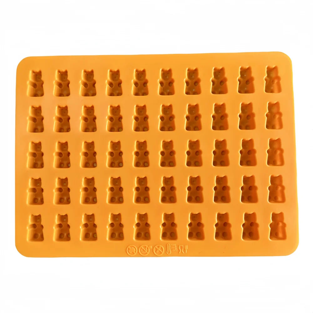 Gummy Bear Silicone Molds - Mini Chocolate Candy Molds with Droppers Food Grade Nonstick Baking Set of 4