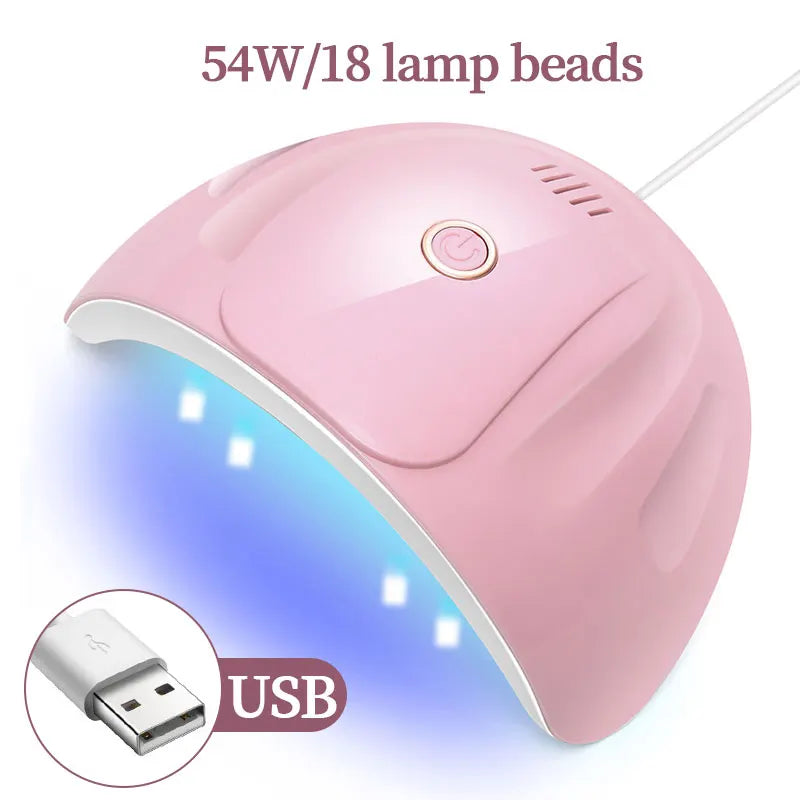 CNHIDS 54W 18 LED UV Nail Dryer – Manicure Lamp with USB, Smart Timer & Sun Light for Gel Nail Polish Curing
