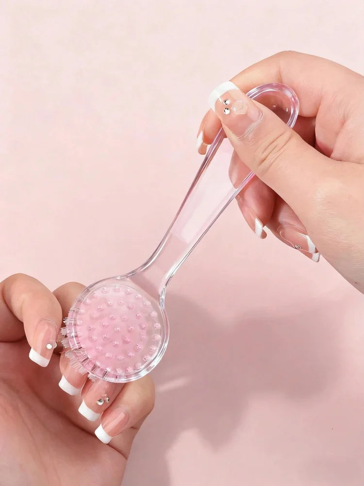 Acrylic Nail Dust Brush Set - Round Head Powder Cleaning Brush With Cap Professional Manicure Pedicure Tool Holder