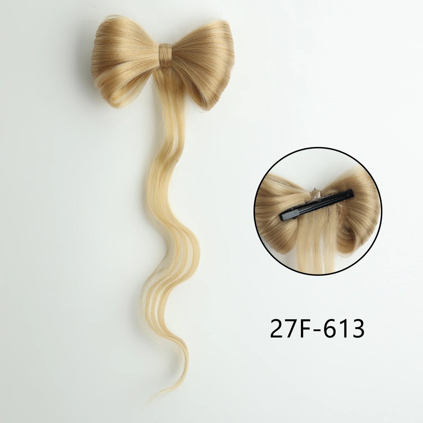 Bowknot Claw Clip Hair Bun – Synthetic Clip-In Hair Extensions for Women’s Daily Use