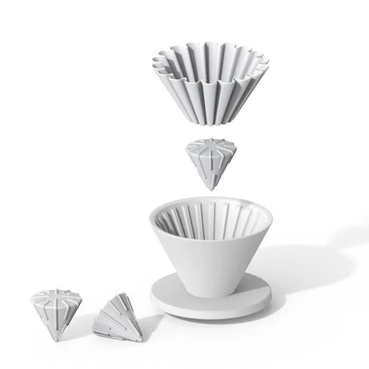 Cafe De Kona Glass Cone Coffee Dripper Brewer, Balance Wave Brewing Optimizer Compatible with Conical Paper Filter Pour Over System