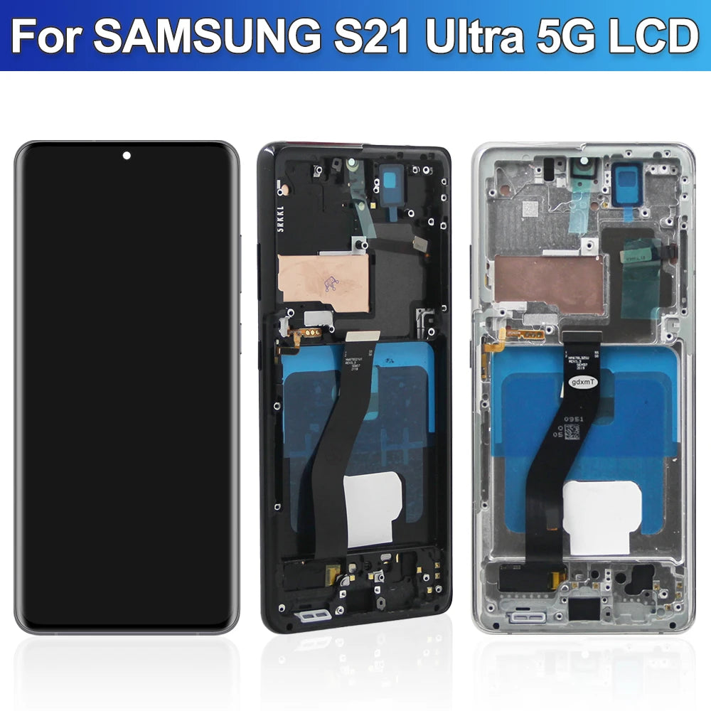 AMOLED Screen Assembly for Samsung Galaxy S21 Ultra 5G G998B LCD Touch Display with Fingerprint Sensor