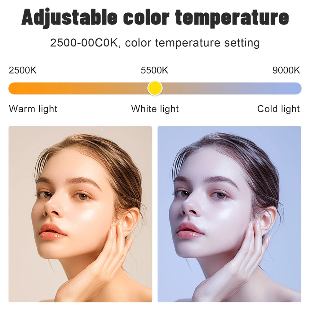 RGB LED Video Light Stick - Handheld Colorful Fill Light Wand with Barndoor for Photography and Video Lighting