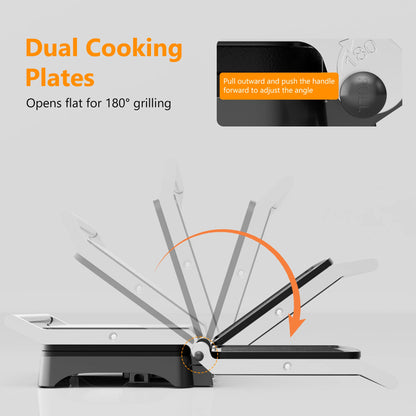 Panini Press Grill & Sandwich Maker – 4-Slice Non-Stick Indoor Grill, 180° Open, 1200W with Temperature Control