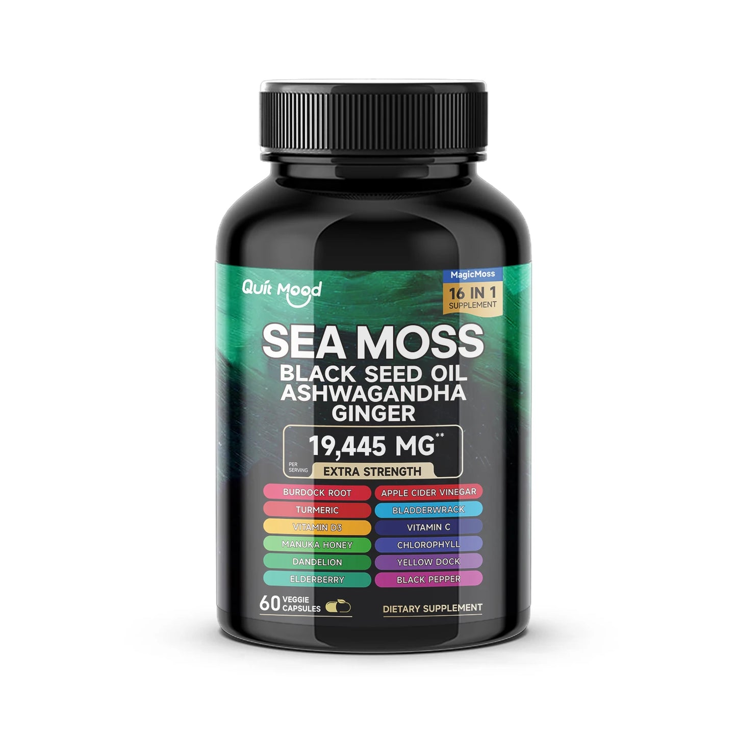 Sea Moss & Shilajit Supplement Bundle – 120 Capsules with Black Seed Oil, Ashwagandha, Ginger, Burdock Root, Turmeric & Black Pepper