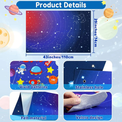 Montessori Felt Board Story Set – Outer Space Learning Activities, Preschool Educational Toy & Party Decoration