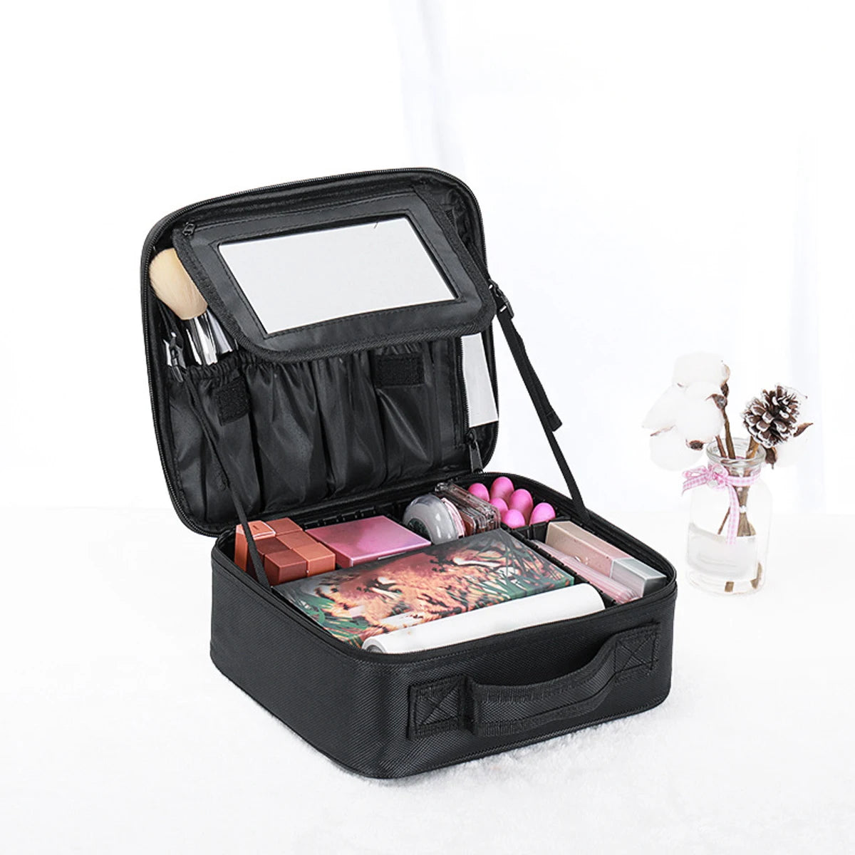 YANZA Professional Makeup Case – Cosmetic Organizer & Travel Storage Box for Brushes, Beauty Tools, and Manicure Supplies