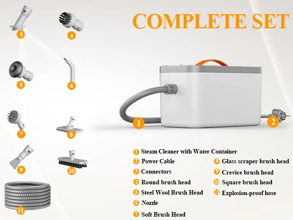 1500W Handheld Steam Cleaner – Powerful Multiuse Steamer for Upholstery, Tough Stains & Grime Removal