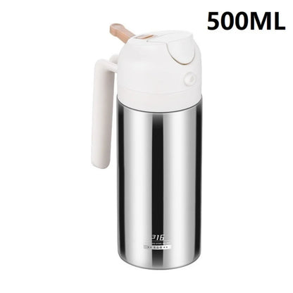 2-in-1 Stainless Steel Oil Dispenser - Refillable Cooking Spray Bottle for Baking & Kitchen Use