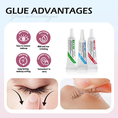 Strong False Eyelash Lash Glue — 7g Waterproof Adhesive for Makeup Tools, Dark or Clear Options