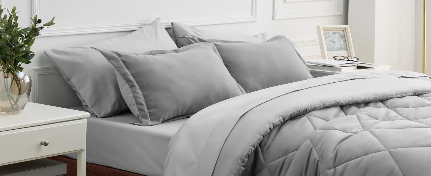Bedsure Reversible Comforter Set – Queen Bed-in-a-Bag with Sheets & Pillowcases, Twin to King Size